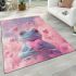 Cute cartoon frog holding a pink heart area rugs carpet