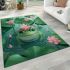 Cute cartoon frog in the water area rugs carpet