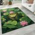 Cute cartoon frog in the water area rugs carpet