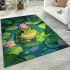 Cute cartoon frog in the water area rugs carpet