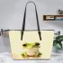 Cute cartoon frog simple design leaather tote bag