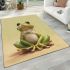 Cute cartoon frog white belly and black eyes area rugs carpet