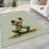 Cute cartoon frog with big eyes and hands area rugs carpet