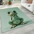 Cute cartoon frog with big eyes and hands area rugs carpet