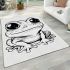 Cute cartoon frog with big eyes coloring page for kids area rugs carpet