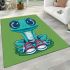Cute cartoon frog with big eyes wearing sneakers area rugs carpet