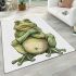 Cute cartoon frog with its front legs crossed area rugs carpet