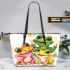 Cute cartoon frogs leaather tote bag