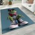 Cute cartoon green frog area rugs carpet