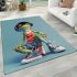 Cute cartoon green frog area rugs carpet