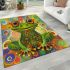 Cute cartoon green frog with big eyes area rugs carpet