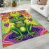 Cute cartoon green frog with big eyes area rugs carpet