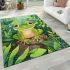 Cute cartoon illustration of a little frog with big eyes area rugs carpet