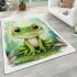 Cute cartoon illustration of a little frog with big eyes area rugs carpet