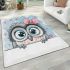 Cute cartoon owl with pink bow on head area rugs carpet