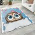 Cute cartoon owl with pink bow on head area rugs carpet