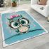 Cute cartoon owl with pink bow on head area rugs carpet