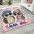 Cute cartoon owls wearing cute area rugs carpet