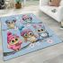 Cute cartoon owls with cute hats sitting on tree branches area rugs carpet