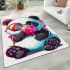 Cute cartoon panda holding a colorful bubble area rugs carpet