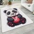 Cute cartoon panda holding a heart area rugs carpet