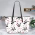 Cute cartoon panda pattern leather tote bag