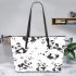 Cute cartoon panda pattern leather tote bag