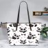 Cute cartoon panda pattern leather tote bag