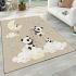 Cute cartoon pandas playing on clouds area rugs carpet