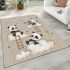 Cute cartoon pandas playing on clouds area rugs carpet