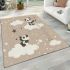 Cute cartoon pandas playing on clouds area rugs carpet