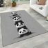 Cute cartoon pandas stacked area rugs carpet