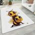 Cute cartoon style bee character area rugs carpet