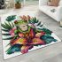 Cute cartoon tree frog with lily flower area rugs carpet