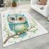 Cute cartoon watercolor baby owl area rugs carpet