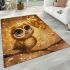 Cute chibi owl holding balloons area rugs carpet