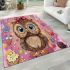 Cute chibi owl with a bow on its head area rugs carpet