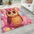 Cute chibi owl with a bow on its head area rugs carpet