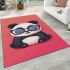 Cute chibi panda wearing glasses area rugs carpet