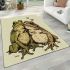 Cute frog couple in love area rugs carpet