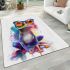 Cute frog with glasses in a full body shot area rugs carpet