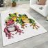 Cute frogs green pink and yellow color area rugs carpet