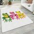 Cute frogs green pink and yellow color area rugs carpet