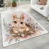 Cute happy baby bunny with big eyes sitting area rugs carpet