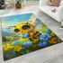 Cute happy bee with big eyes holding a heart shaped honey area rugs carpet