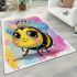 Cute kawaii bee wearing a crown with sparkling jewels area rugs carpet