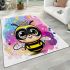 Cute kawaii bee wearing a crown with sparkling jewels area rugs carpet