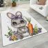 Cute kawaii gray bunny with big eyes area rugs carpet