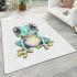 Cute little aquamarine color area rugs carpet