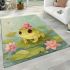 Cute little frog in the water area rugs carpet